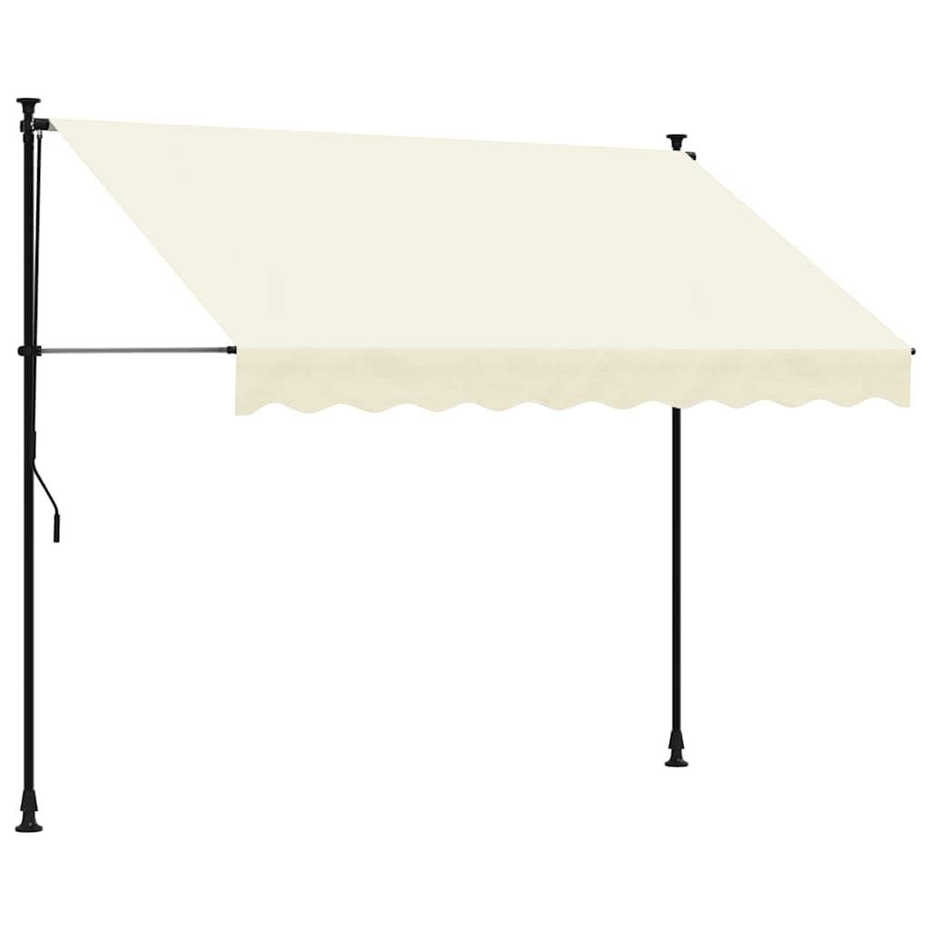 Tenda da Sole Retrattile Crema 250x150 cm in Tessuto e Acciaio