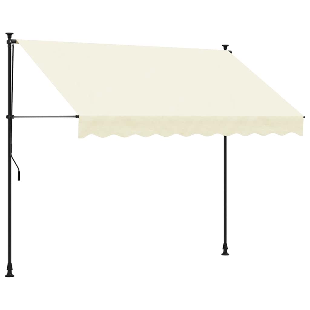 Tenda da Sole Retrattile Crema 300x150 cm in Tessuto e Acciaio 368747
