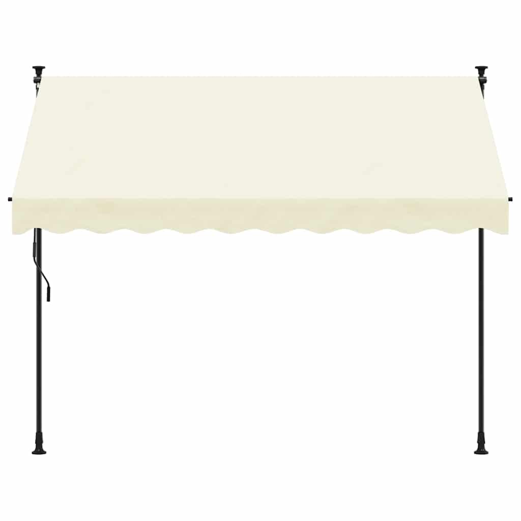 Tenda da Sole Retrattile Crema 300x150 cm in Tessuto e Acciaio 368747