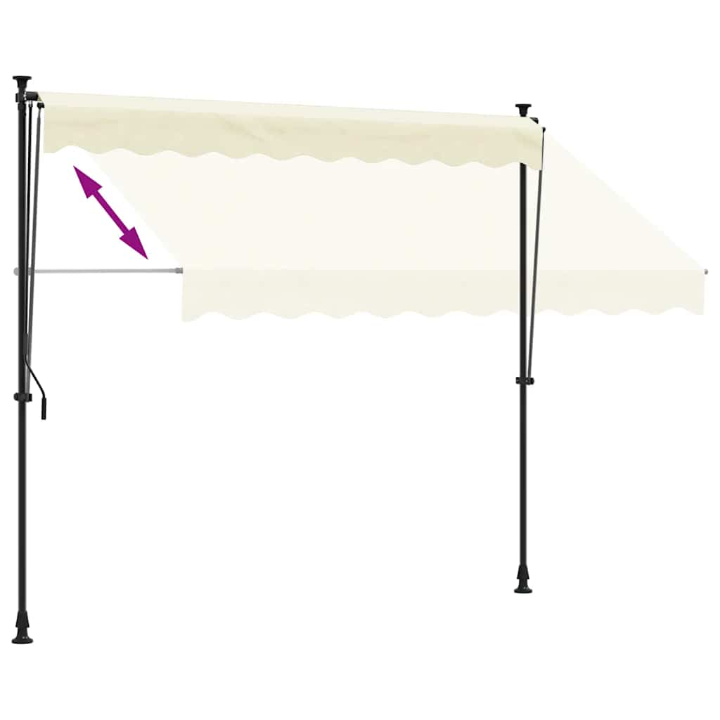 Tenda da Sole Retrattile Crema 300x150 cm in Tessuto e Acciaio 368747
