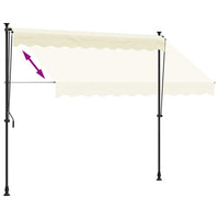 Tenda da Sole Retrattile Crema 300x150 cm in Tessuto e Acciaio 368747