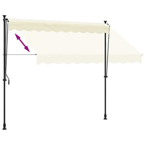 Tenda da Sole Retrattile Crema 300x150 cm in Tessuto e Acciaio 368747