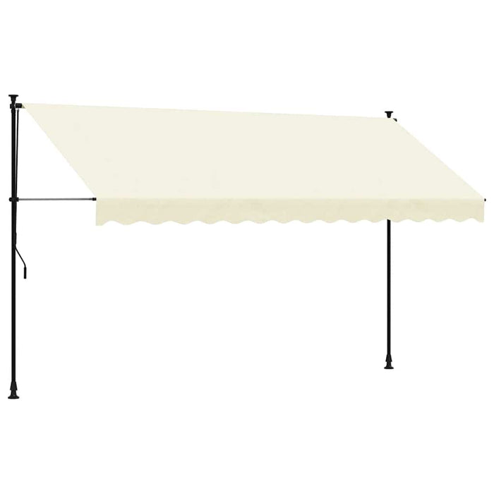 Tenda da Sole Retrattile Crema 350x150 cm in Tessuto e Acciaio 368748