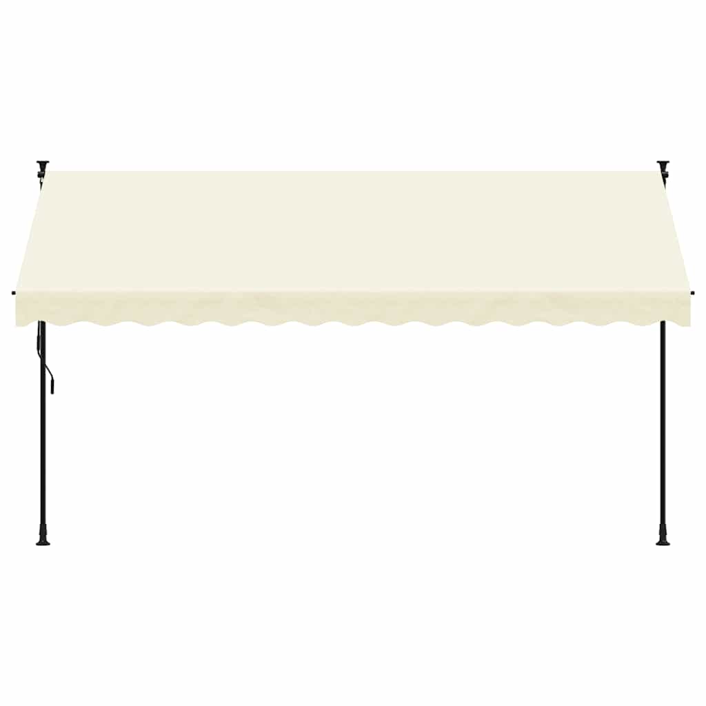 Tenda da Sole Retrattile Crema 350x150 cm in Tessuto e Acciaio 368748