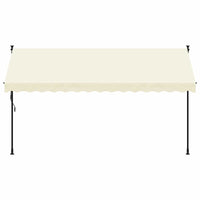 Tenda da Sole Retrattile Crema 350x150 cm in Tessuto e Acciaio 368748