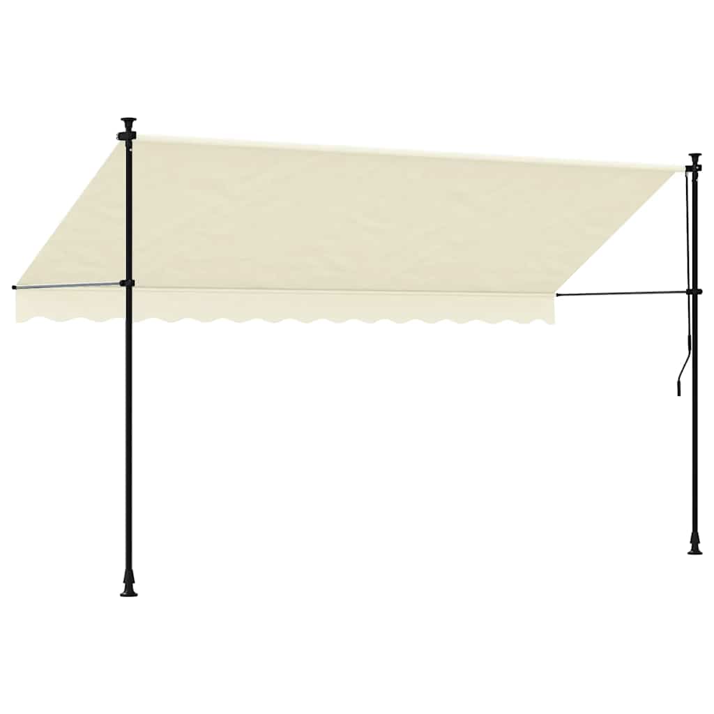Tenda da Sole Retrattile Crema 350x150 cm in Tessuto e Acciaio 368748