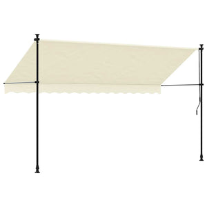 Tenda da Sole Retrattile Crema 350x150 cm in Tessuto e Acciaio 368748