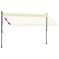 Tenda da Sole Retrattile Crema 350x150 cm in Tessuto e Acciaio 368748