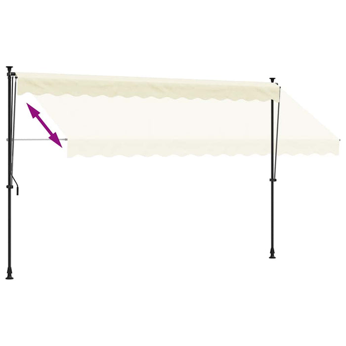 Tenda da Sole Retrattile Crema 350x150 cm in Tessuto e Acciaio 368748