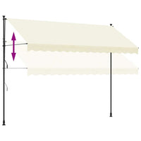 Tenda da Sole Retrattile Crema 350x150 cm in Tessuto e Acciaio 368748