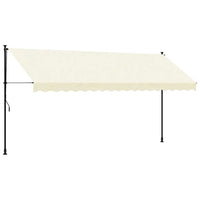 Tenda da Sole Retrattile Crema 400x150 cm in Tessuto e Acciaio 368749