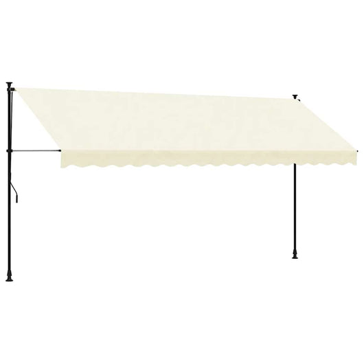 Tenda da Sole Retrattile Crema 400x150 cm in Tessuto e Acciaio 368749