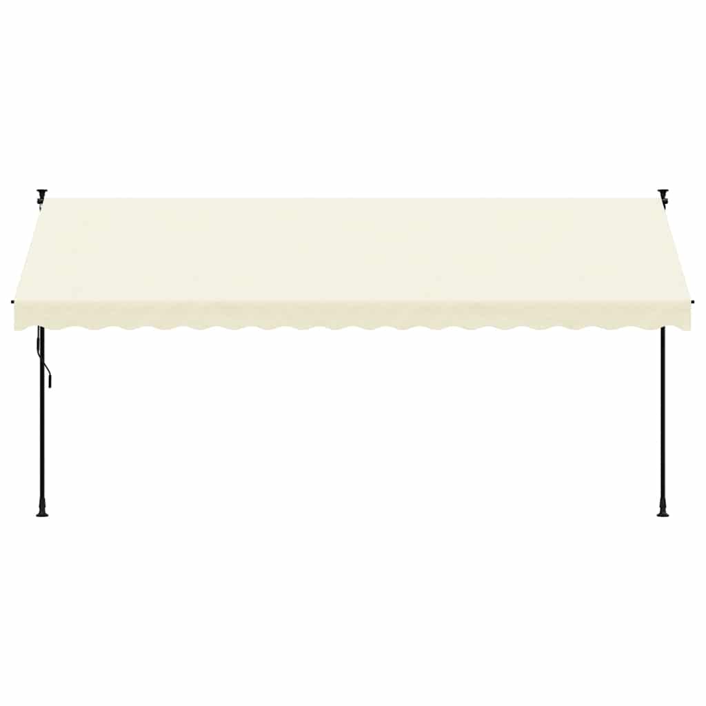 Tenda da Sole Retrattile Crema 400x150 cm in Tessuto e Acciaio 368749
