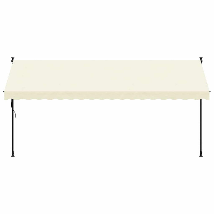 Tenda da Sole Retrattile Crema 400x150 cm in Tessuto e Acciaio 368749