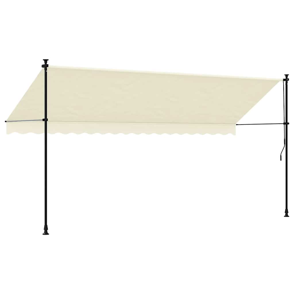 Tenda da Sole Retrattile Crema 400x150 cm in Tessuto e Acciaio 368749