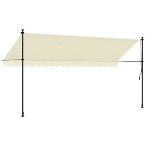 Tenda da Sole Retrattile Crema 400x150 cm in Tessuto e Acciaio 368749