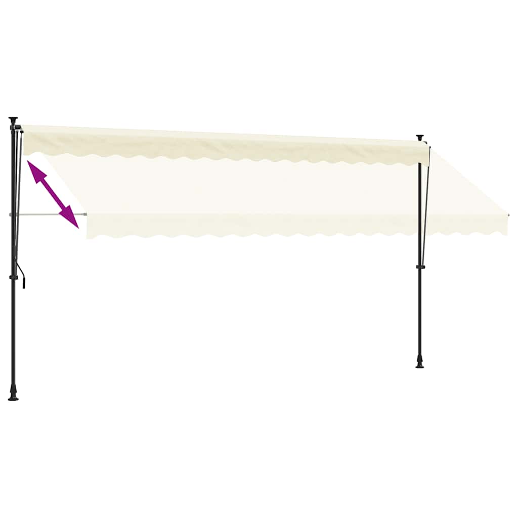 Tenda da Sole Retrattile Crema 400x150 cm in Tessuto e Acciaio 368749