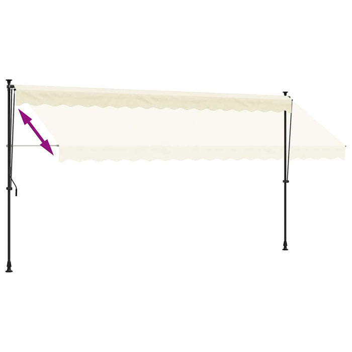 Tenda da Sole Retrattile Crema 400x150 cm in Tessuto e Acciaio 368749