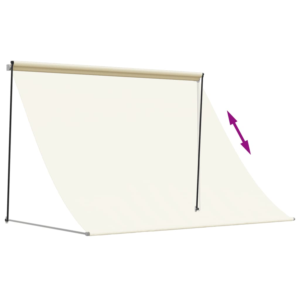 Tenda da Sole Retrattile Crema 200x150 cm in Tessuto e Acciaio 368759