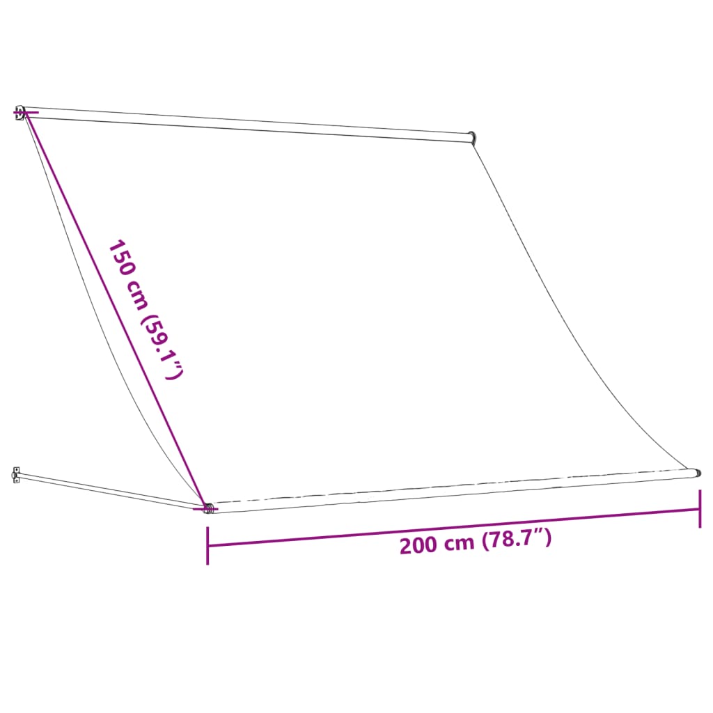 Tenda da Sole Retrattile Crema 200x150 cm in Tessuto e Acciaio 368759