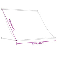 Tenda da Sole Retrattile Crema 200x150 cm in Tessuto e Acciaio 368759