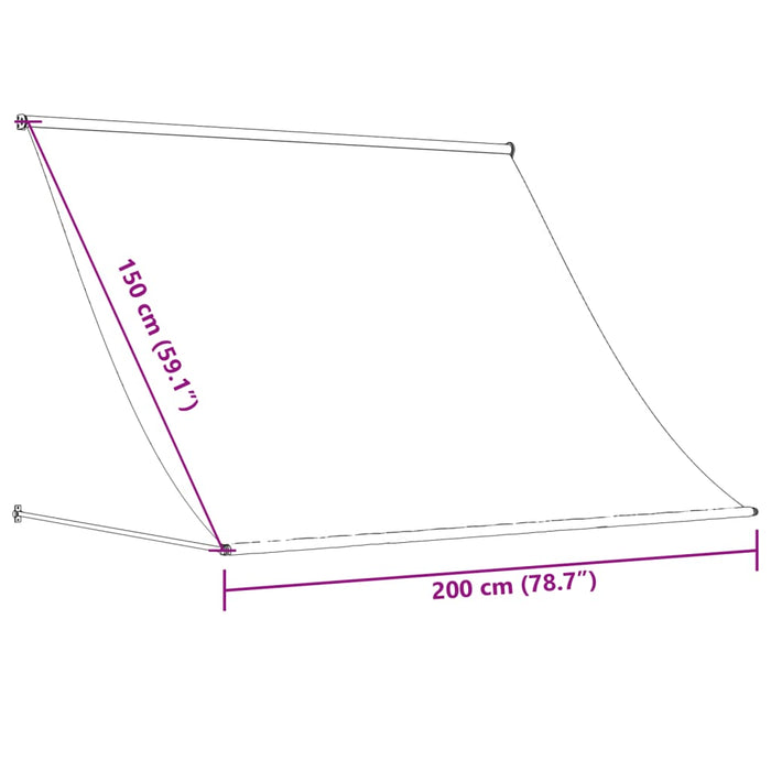 Tenda da Sole Retrattile Crema 200x150 cm in Tessuto e Acciaio 368759