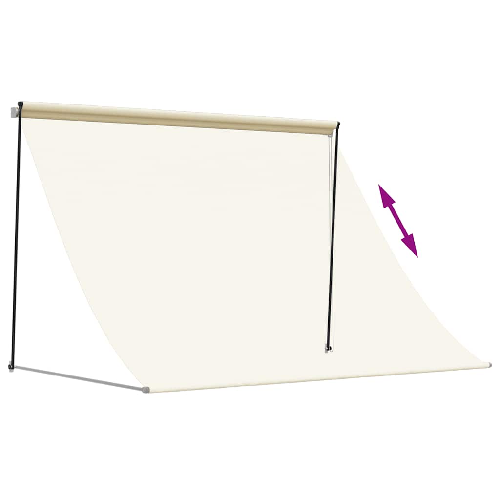 Tenda da Sole Retrattile Crema 250x150 cm in Tessuto e Acciaio 368760