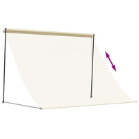 Tenda da Sole Retrattile Crema 250x150 cm in Tessuto e Acciaio 368760