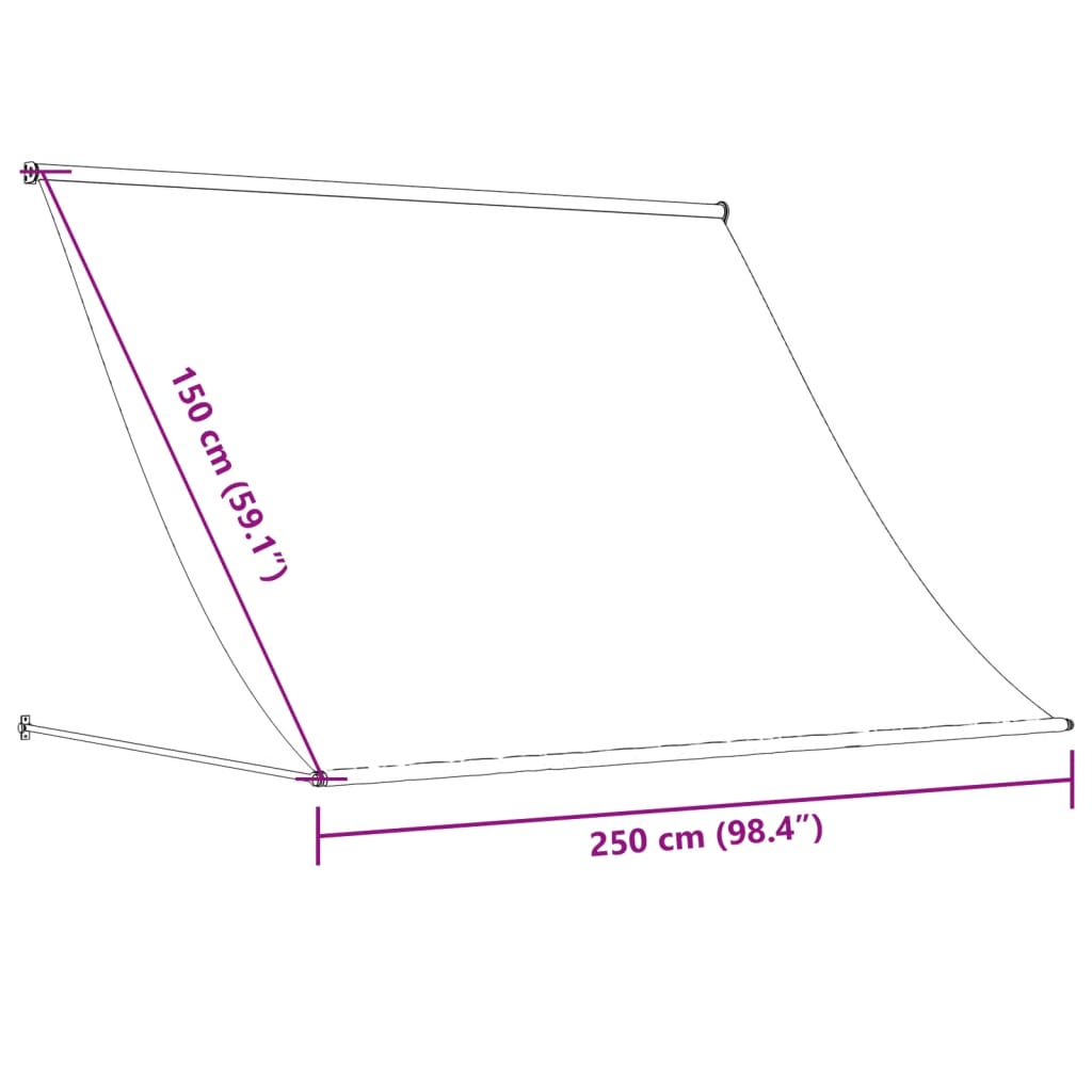 Tenda da Sole Retrattile Crema 250x150 cm in Tessuto e Acciaio 368760