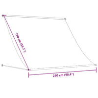 Tenda da Sole Retrattile Crema 250x150 cm in Tessuto e Acciaio 368760