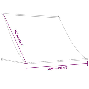 Tenda da Sole Retrattile Crema 250x150 cm in Tessuto e Acciaio 368760