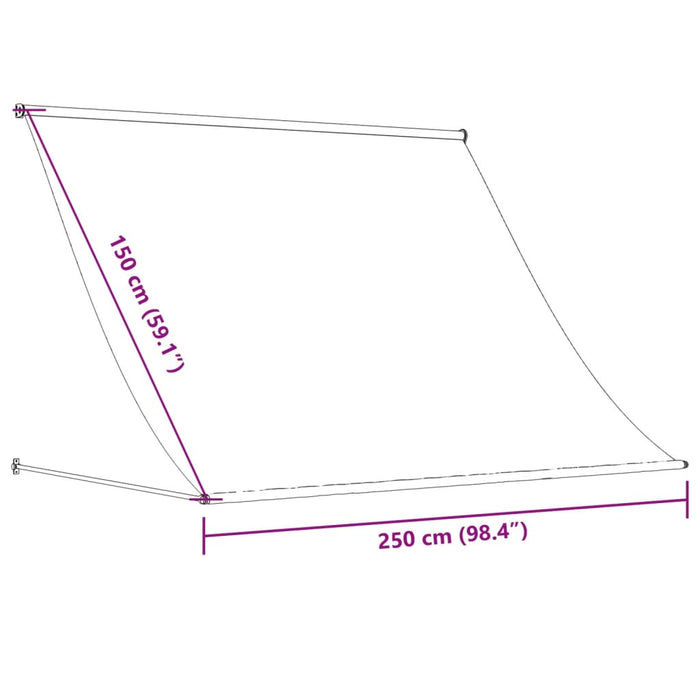 Tenda da Sole Retrattile Crema 250x150 cm in Tessuto e Acciaio 368760