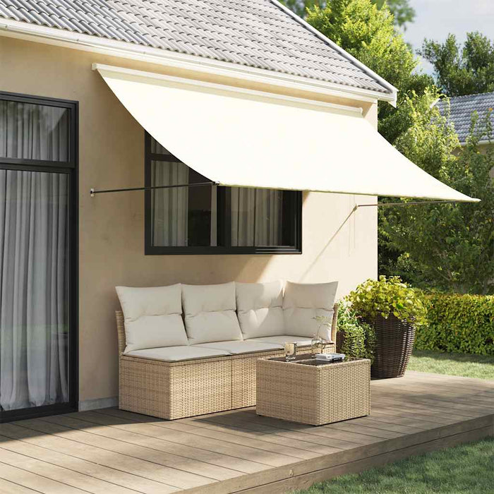 Tenda da Sole Retrattile Crema 300x150 cm in Tessuto e Acciaio 368761