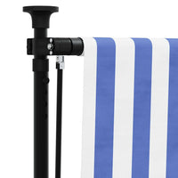 Tenda a Rullo Esterno Blu e Bianca 200x270cm Tessuto e Acciaio 368767