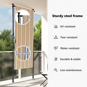 Tenda a Rullo Esterno Gialla e Bianca 120x270cm Tessuto Acciaio