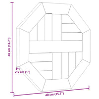 Piano per Tavolo 40x40x2,5 cm Ottagonale Legno Massello Teak 366662