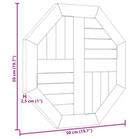 Piano per Tavolo 50x50x2,5 cm Ottagonale Legno Massello Teak 366663