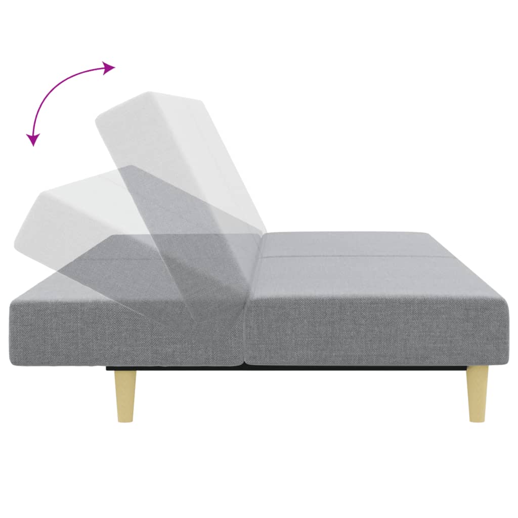 Divano Letto a 2 Posti con Poggiapiedi-Sofa Letto 2 Posti-Daybed Grigio Chiaro in Tessuto 505542