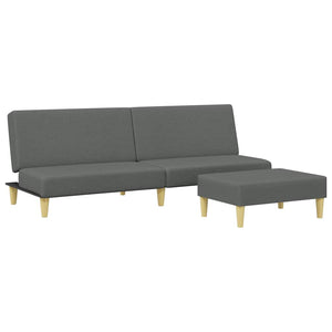 Divano Letto 2 Posti con Poggiapiedi Grigio Scuro in Tessutocod mxl 90768