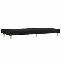 Divano Letto a 2 Posti con Poggiapiedi-Sofa Letto 2 Posti-Daybed Nero in Tessuto 246203