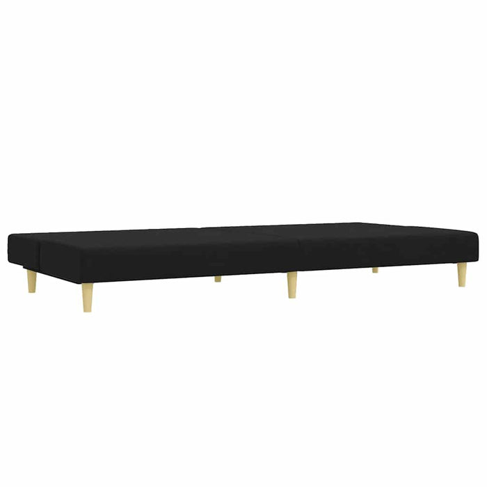 Divano Letto a 2 Posti con Poggiapiedi-Sofa Letto 2 Posti-Daybed Nero in Tessuto 246203