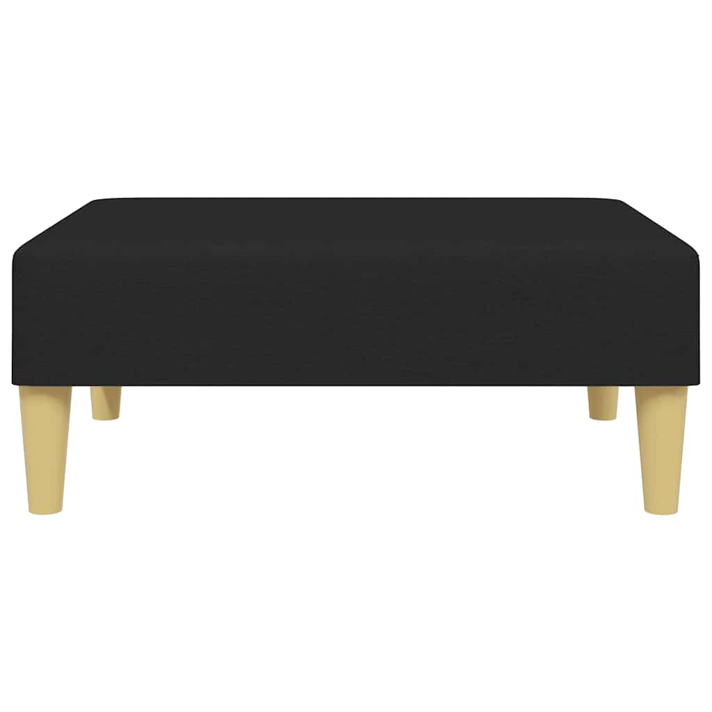 Divano Letto a 2 Posti con Poggiapiedi-Sofa Letto 2 Posti-Daybed Nero in Tessuto 246203