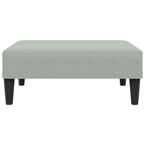 Divano Letto a 2 Posti con Poggiapiedi-Sofa Letto 2 Posti-Daybed Grigio Chiaro in Velluto 709834
