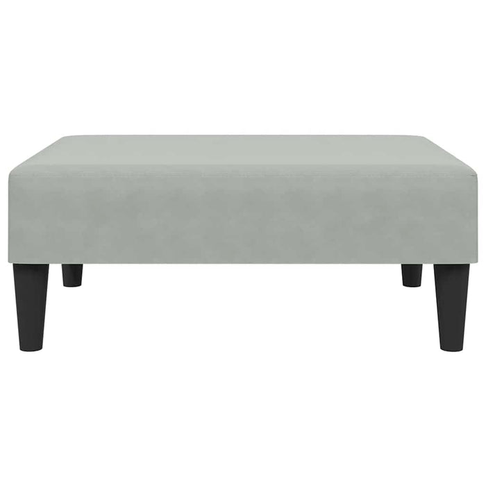 Divano Letto a 2 Posti con Poggiapiedi Grigio Chiaro in Velluto 3216231