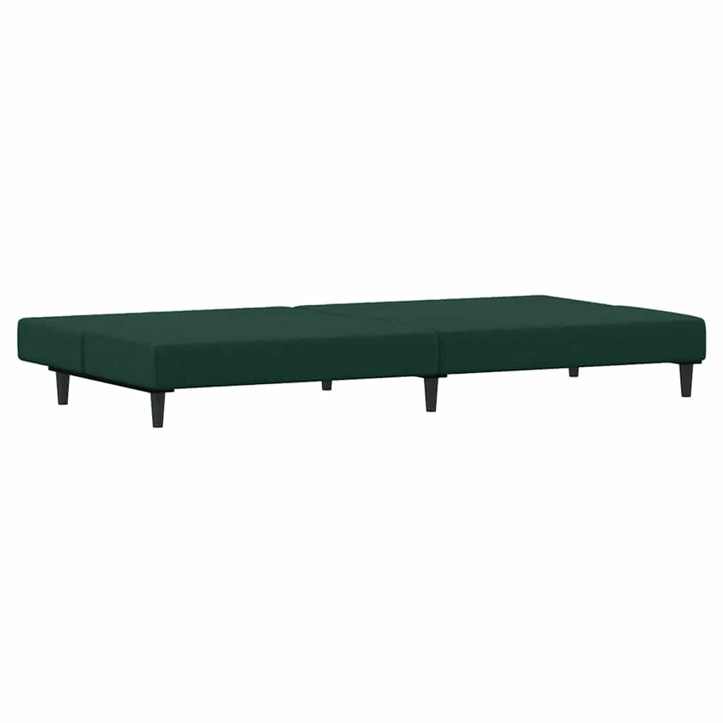 Divano Letto a 2 Posti con Poggiapiedi-Sofa Letto 2 Posti-Daybed Verde Scuro in Velluto 862310
