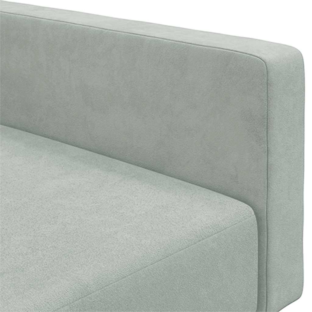Divano Letto a 2 Posti con Poggiapiedi-Sofa Letto 2 Posti-Daybed Grigio Chiaro in Velluto 345643