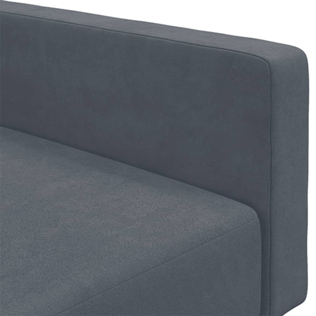 Divano Letto 2 Posti con Poggiapiedi-Sofa Letto 2 Posti-Daybed Grigio Scuro in Velluto 822368