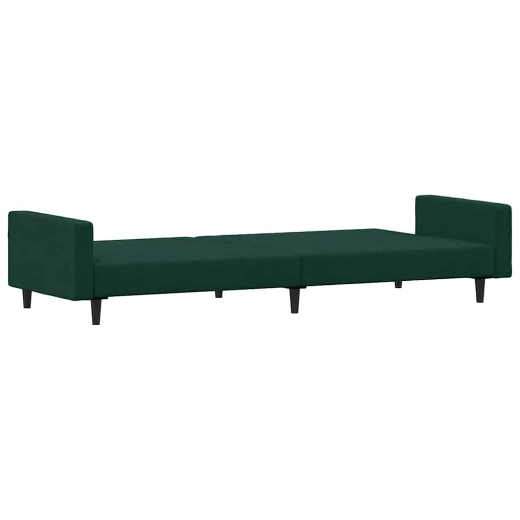 Divano Letto a 2 Posti con Poggiapiedi-Sofa Letto 2 Posti-Daybed Verde Scuro in Velluto 847999