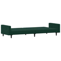 Divano Letto a 2 Posti con Poggiapiedi-Sofa Letto 2 Posti-Daybed Verde Scuro in Velluto 847999