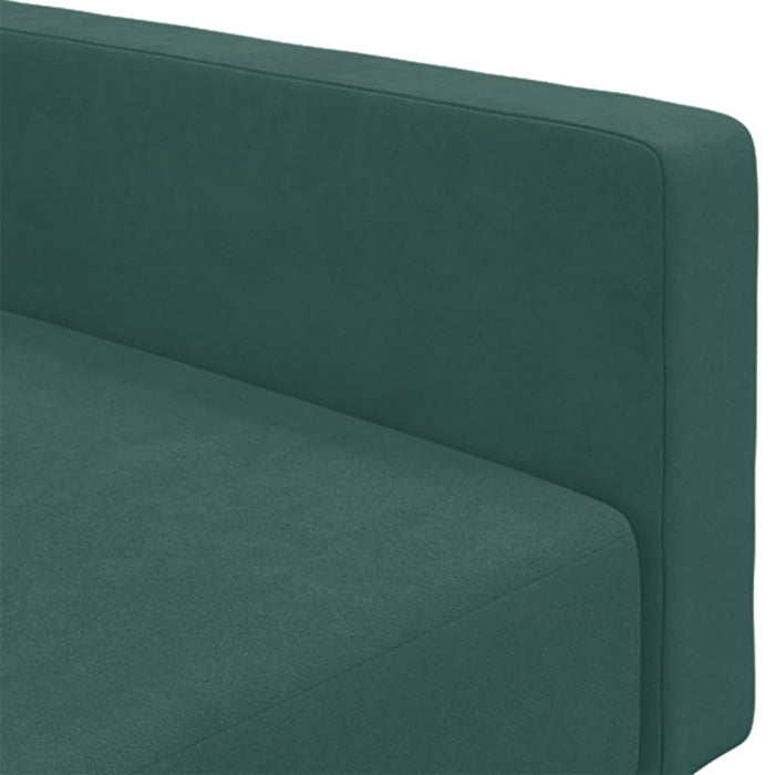 Divano Letto a 2 Posti con Poggiapiedi Verde Scuro in Velluto 3216238